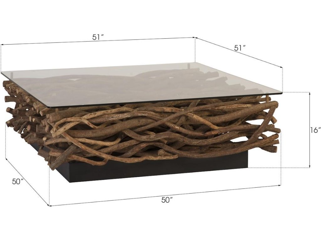 Vine Coffee Table, with Glass - image 3