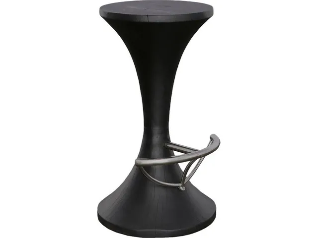 Marley Bar Stool, Burnt, Stainless Steel Foot Rest