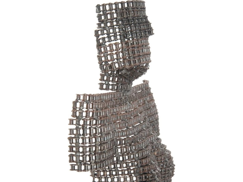 Chain Bust Sculpture on Stand - image 4