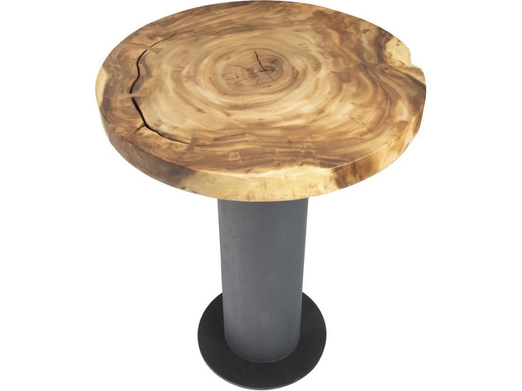 Concrete Bar Table, Chamcha Wood Top - image 2
