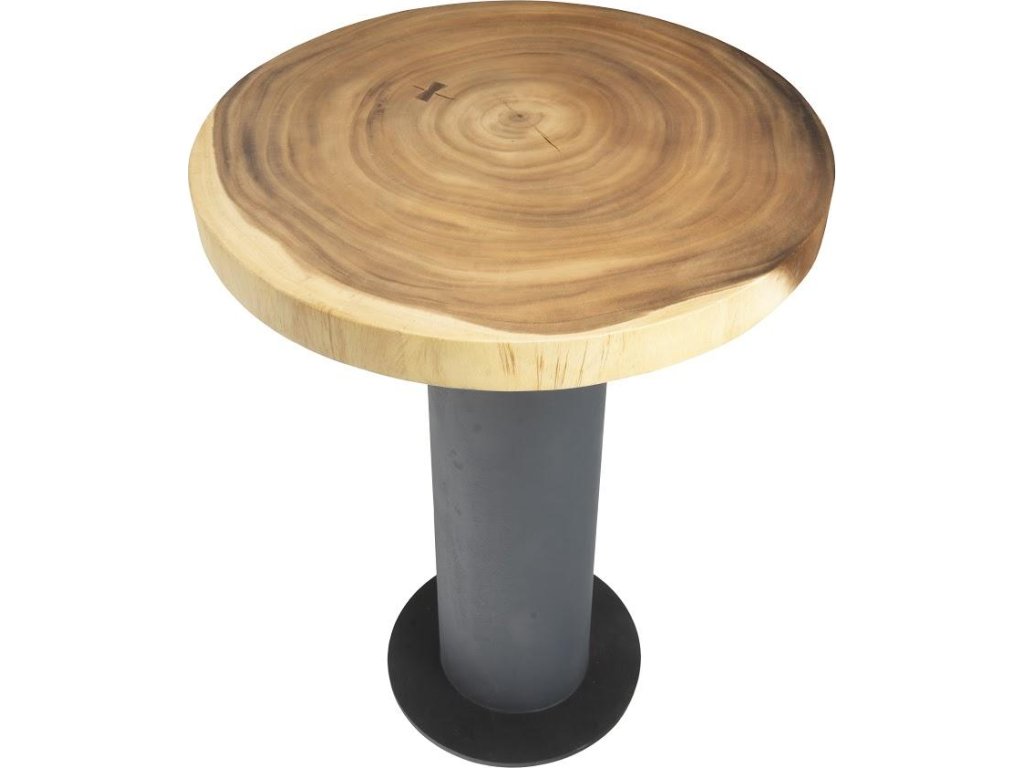Concrete Bar Table, Chamcha Wood Top - image 3