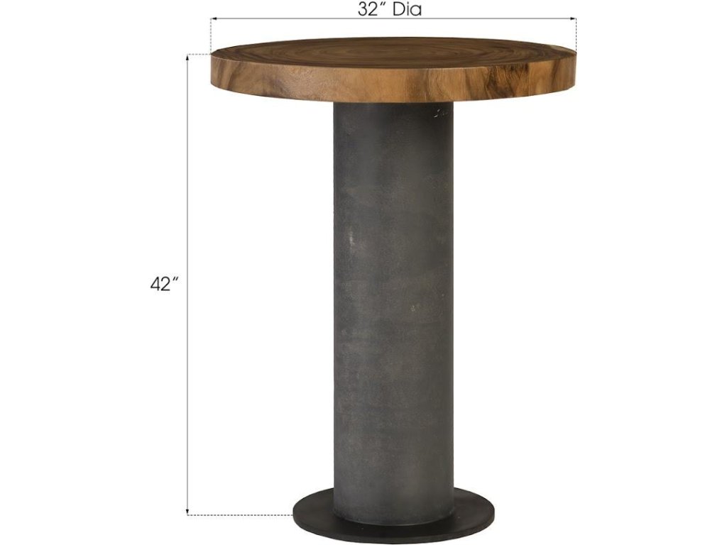 Concrete Bar Table, Chamcha Wood Top - image 5