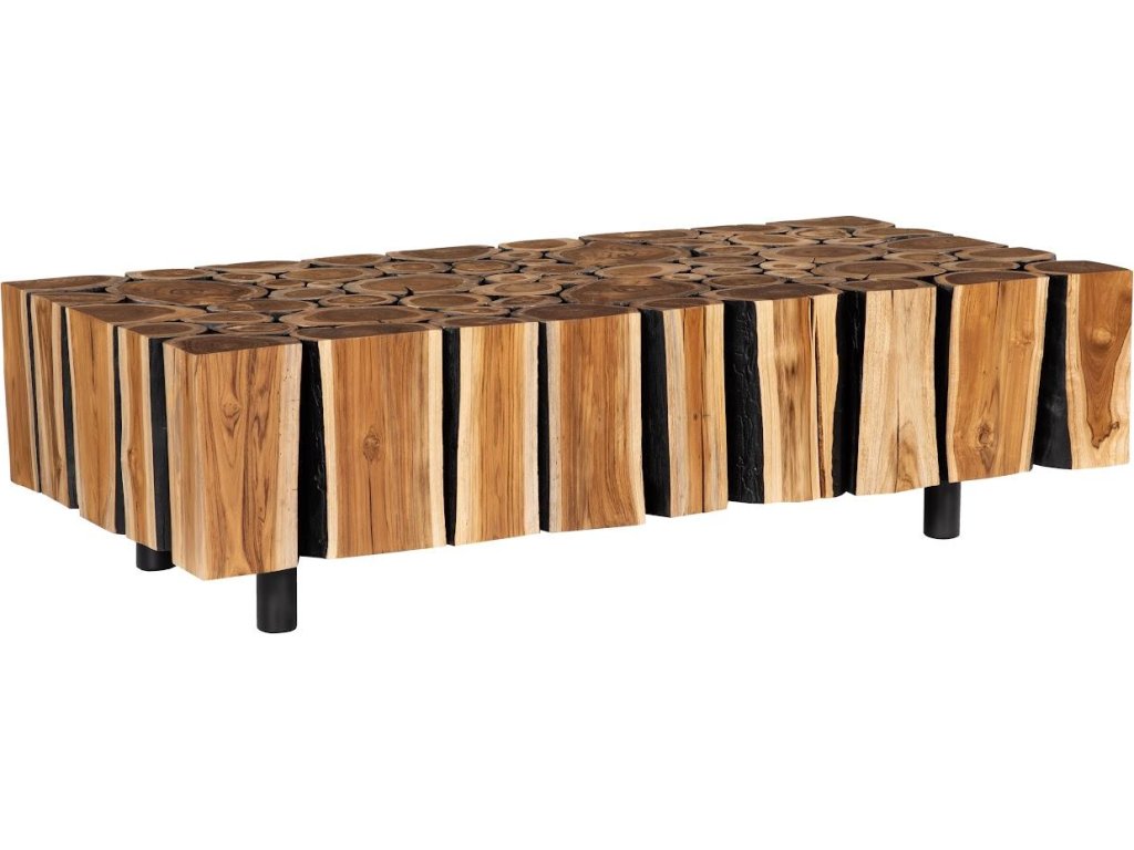 Boscage Coffee Table on Black Metal Legs, Rectangular - main image
