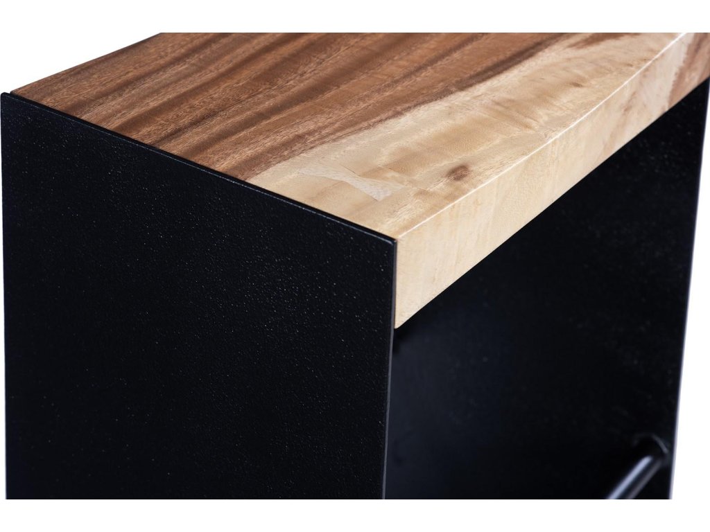 Iron Frame Bar Stool, Natural - image 2