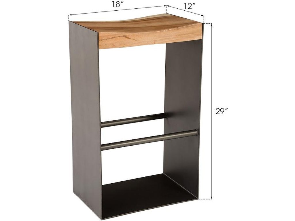 Iron Frame Bar Stool, Natural - image 4