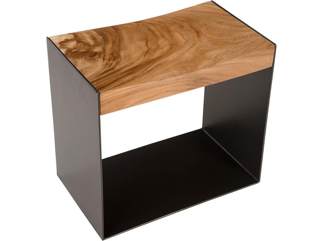 Iron Frame Stool, Natural - image 1
