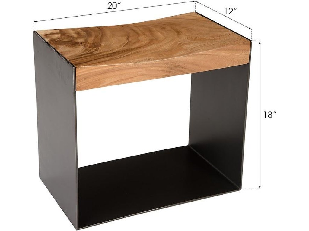 Iron Frame Stool, Natural - image 4