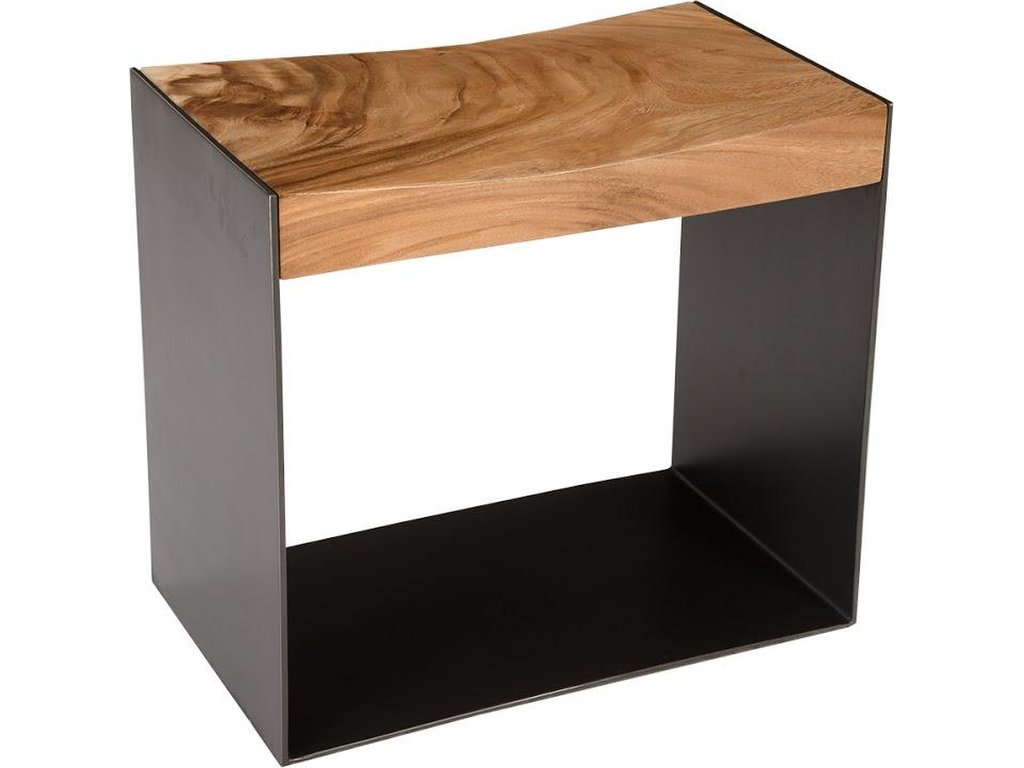 Iron Frame Stool, Natural - main image