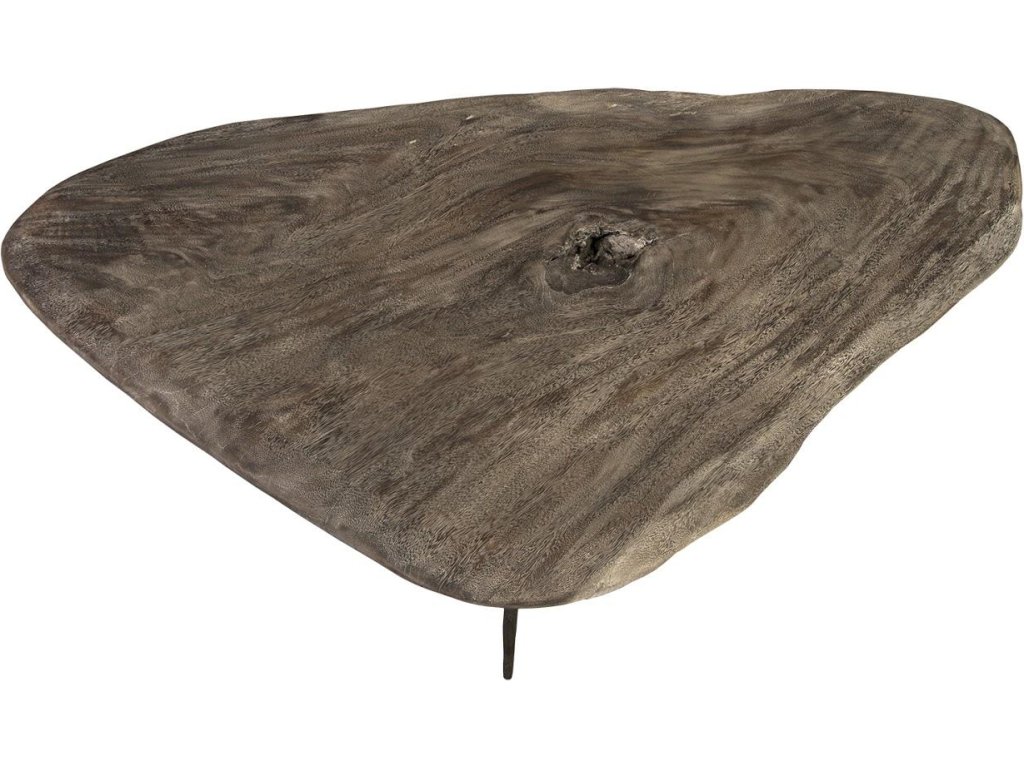 Skipping Stone Coffee Table, Brown Stone, Forged Legs - image 1