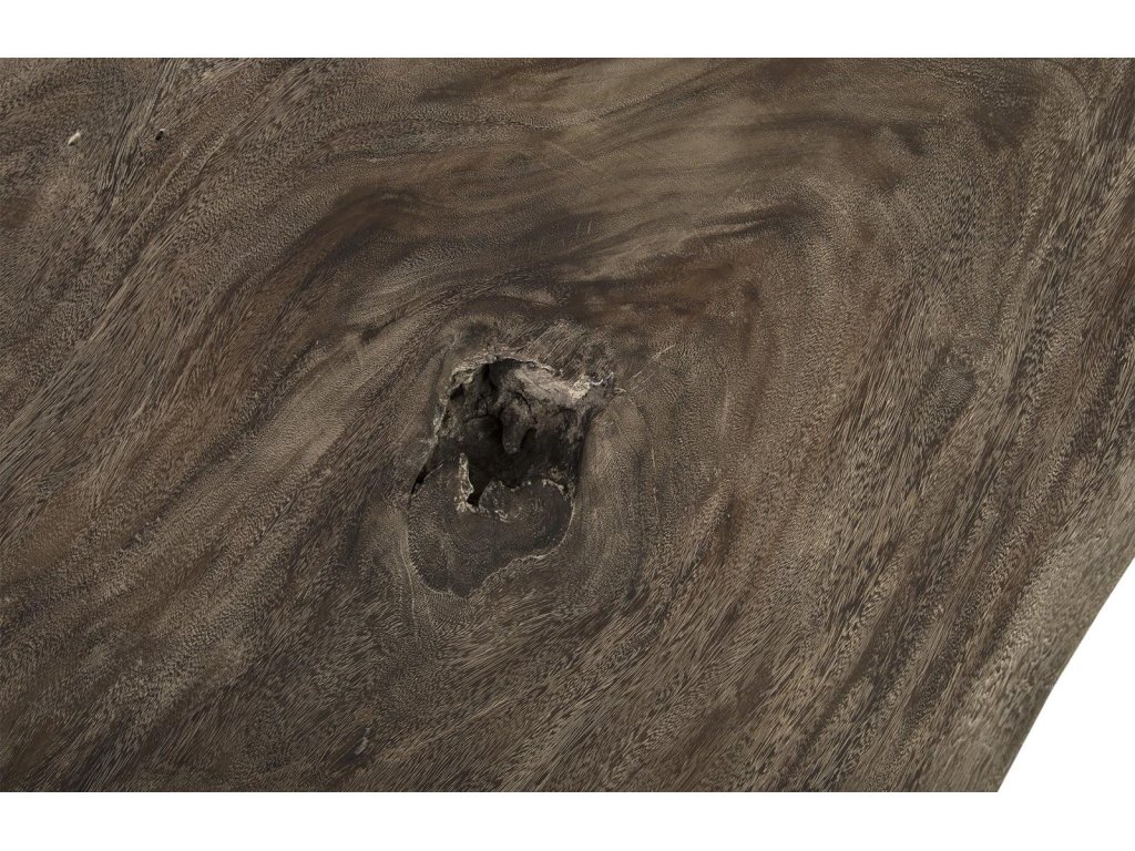 Skipping Stone Coffee Table, Brown Stone, Forged Legs - image 2