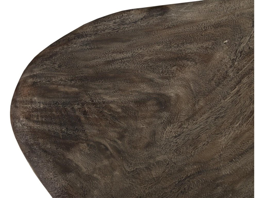 Skipping Stone Coffee Table, Brown Stone, Forged Legs - image 3