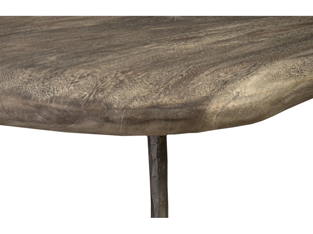 Skipping Stone Coffee Table, Brown Stone, Forged Legs - image 5