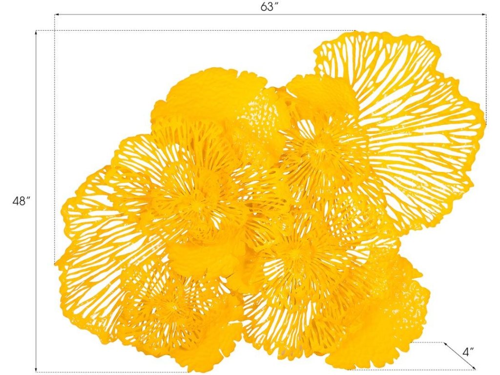 Flower Wall Art, Large, Dandelion, Metal - image 1