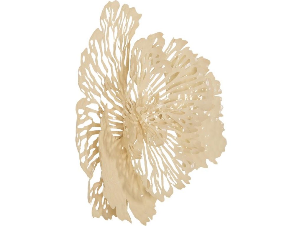 Flower Wall Art, Small, Ivory, Metal - image 1