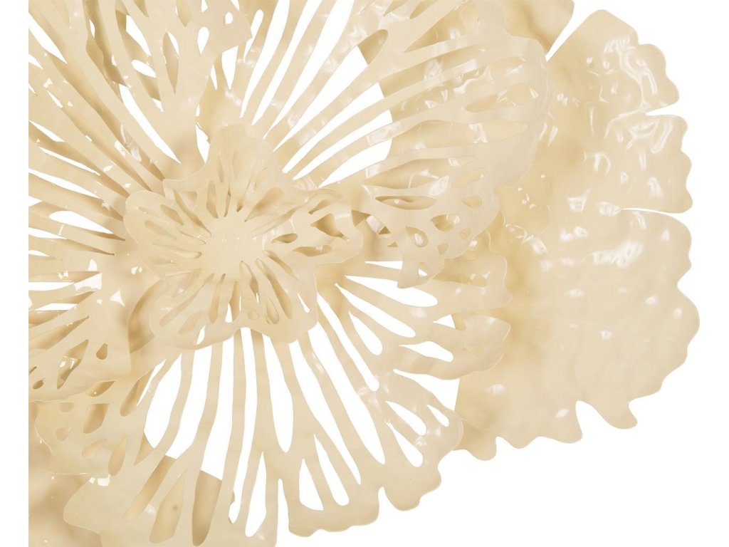 Flower Wall Art, Small, Ivory, Metal - image 3