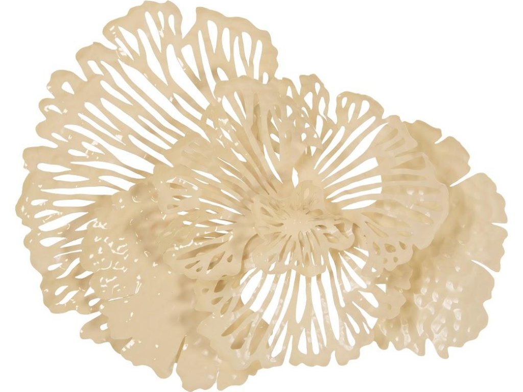 Flower Wall Art, Small, Ivory, Metal - main image