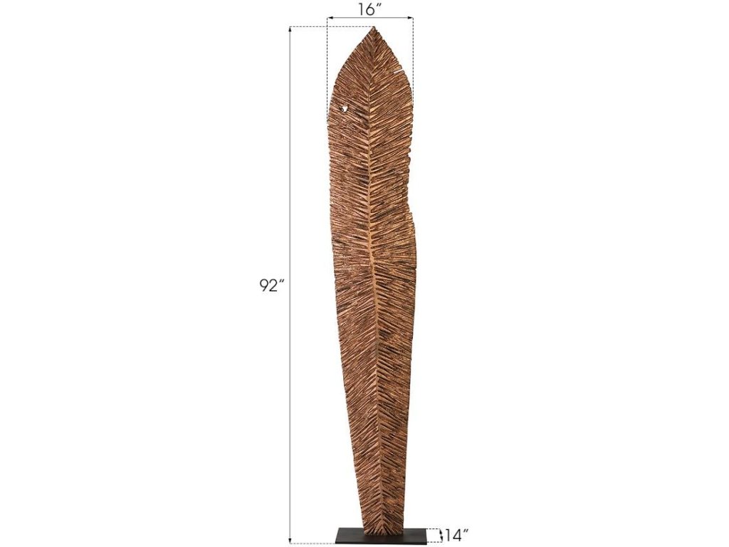 Carved Leaf on Stand, Copper Leaf, XL - image 3