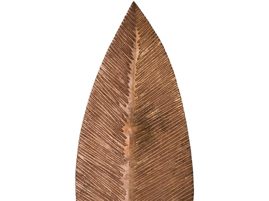 Carved Leaf on Stand, Copper Leaf, LG - image 1