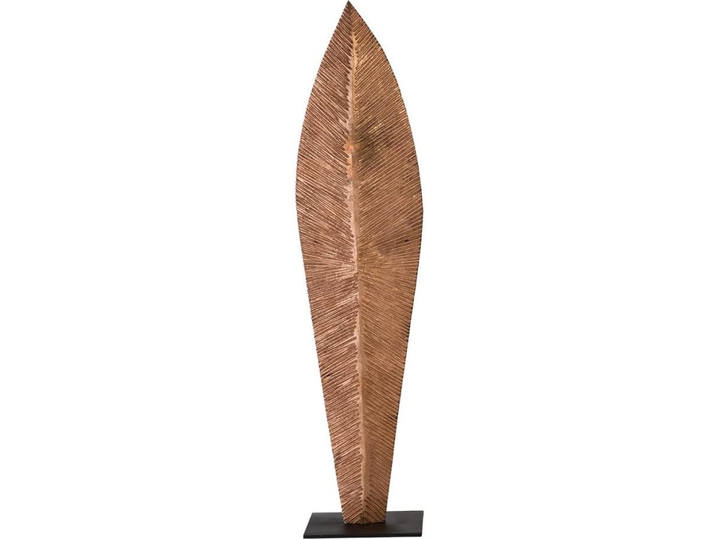 Carved Leaf on Stand, Copper Leaf, LG - main image