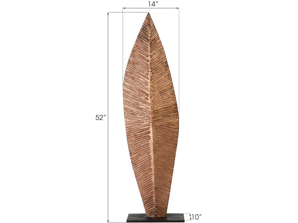 Carved Leaf on Stand, Copper Leaf, MD - image 3
