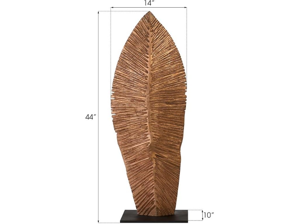 Carved Leaf on Stand, Copper Leaf, SM - image 3