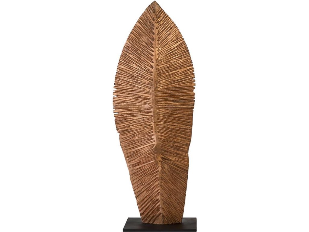 Carved Leaf on Stand, Copper Leaf, SM - main image