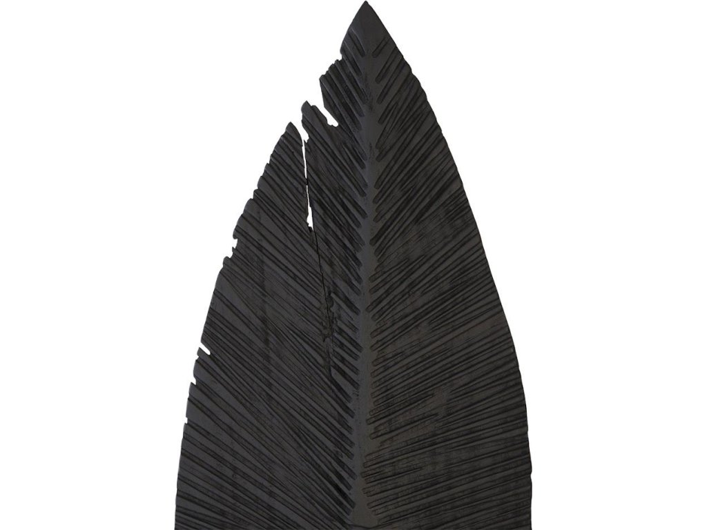 Carved Leaf on Stand, Burnt, LG - image 1