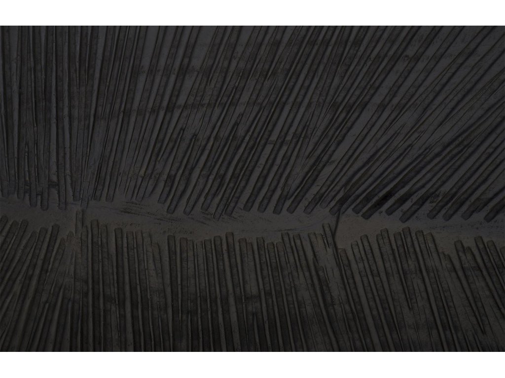 Carved Leaf on Stand, Burnt, LG - image 2