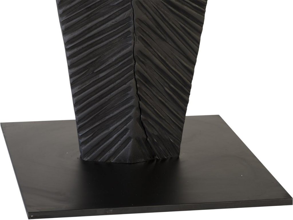 Carved Leaf on Stand, Burnt, LG - image 3