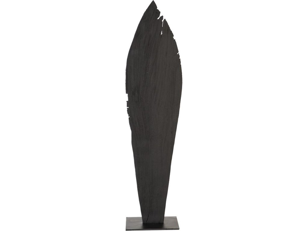 Carved Leaf on Stand, Burnt, LG - image 4