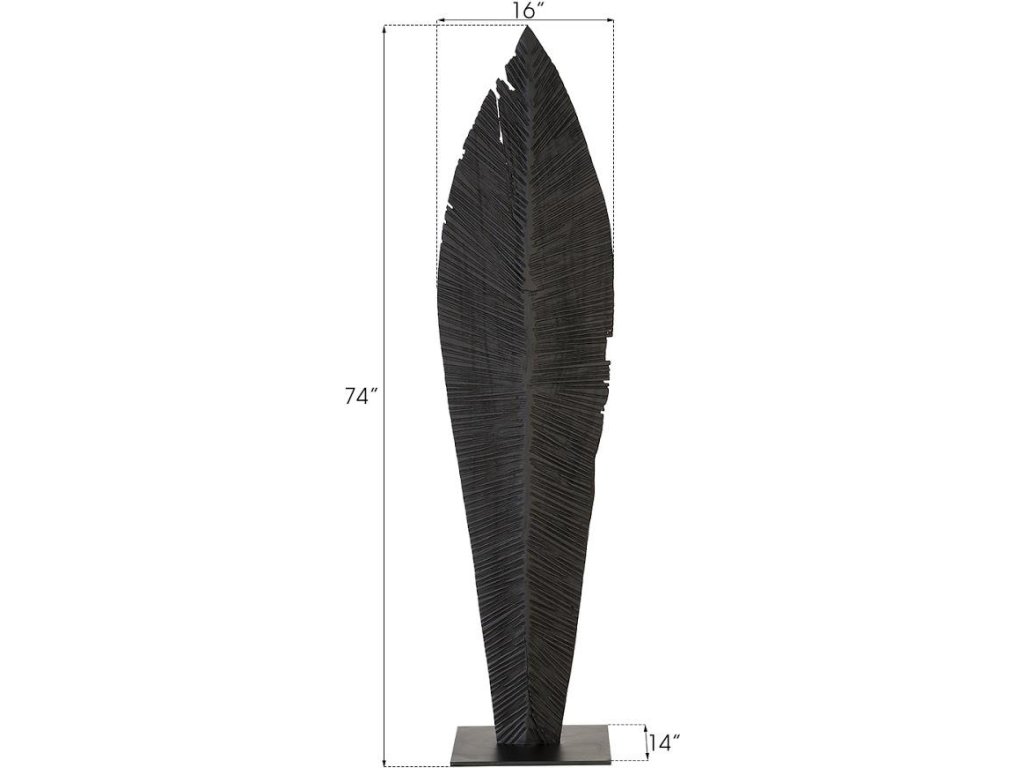 Carved Leaf on Stand, Burnt, LG - image 5