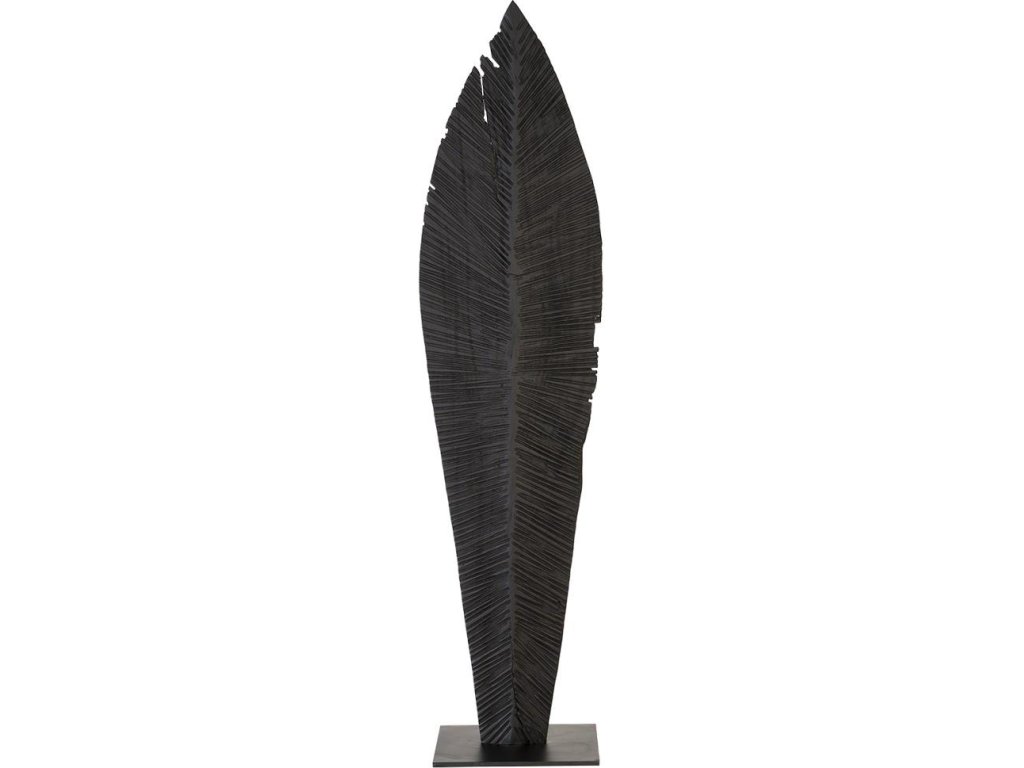 Carved Leaf on Stand, Burnt, LG - main image