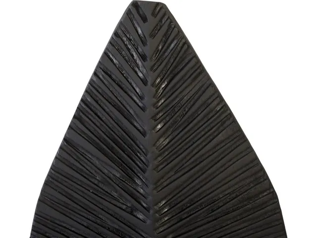 Carved Leaf on Stand, Burnt, SM - Alternative View