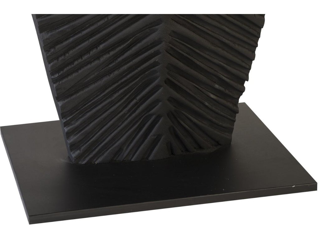 Carved Leaf on Stand, Burnt, SM - image 3