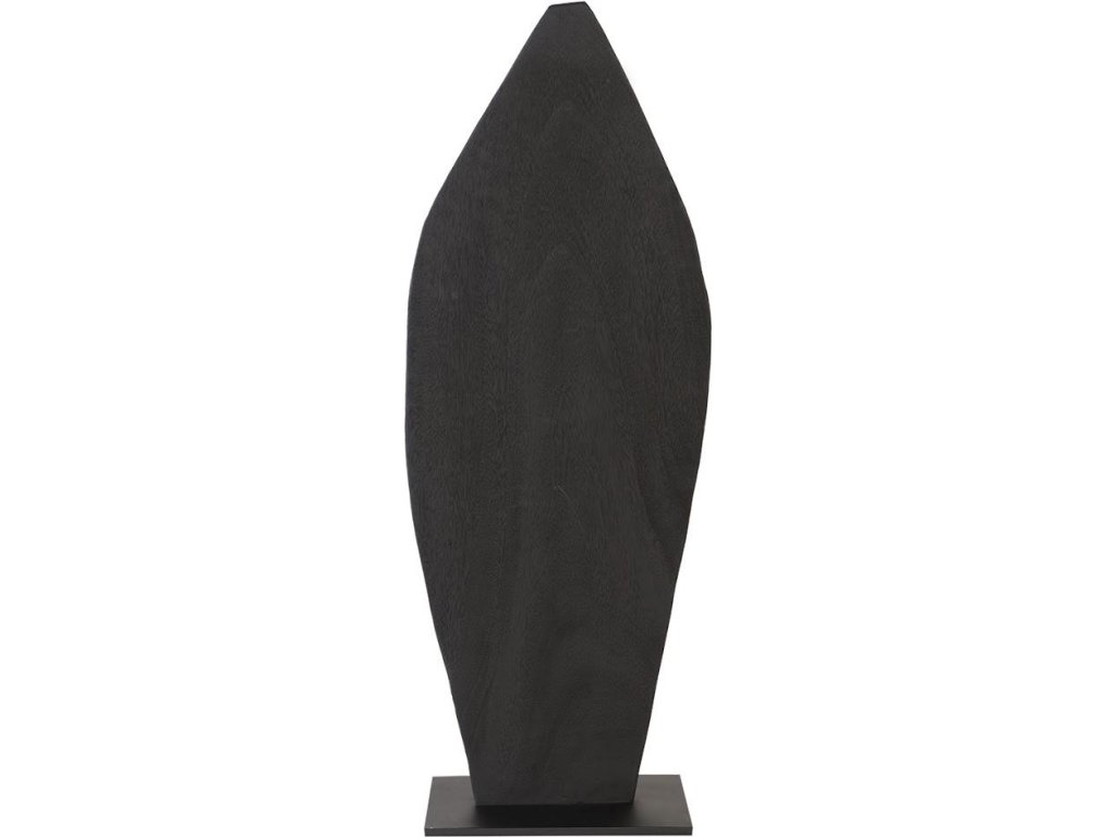 Carved Leaf on Stand, Burnt, SM - image 4
