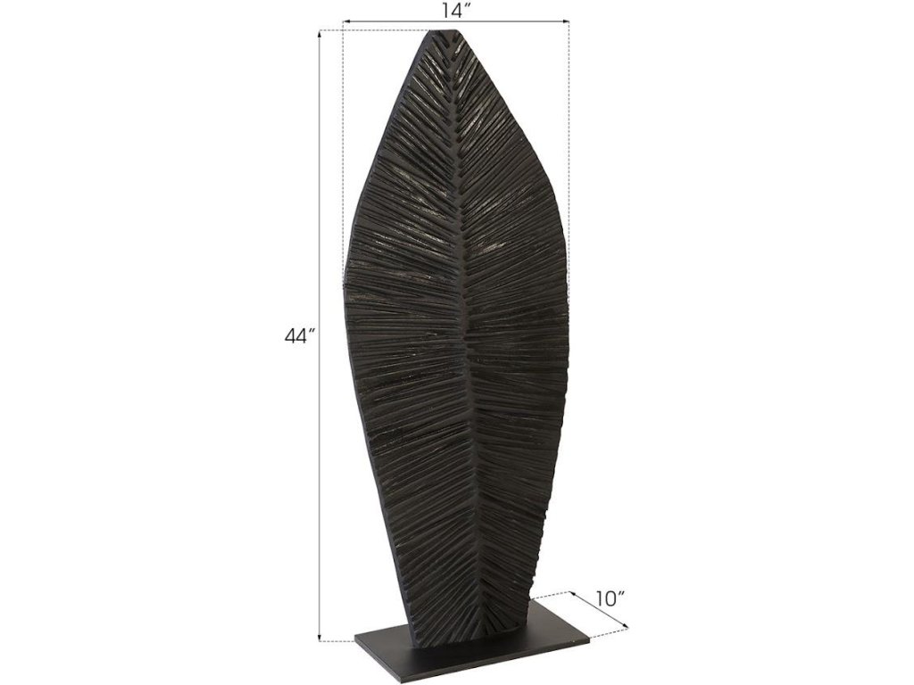 Carved Leaf on Stand, Burnt, SM - image 5