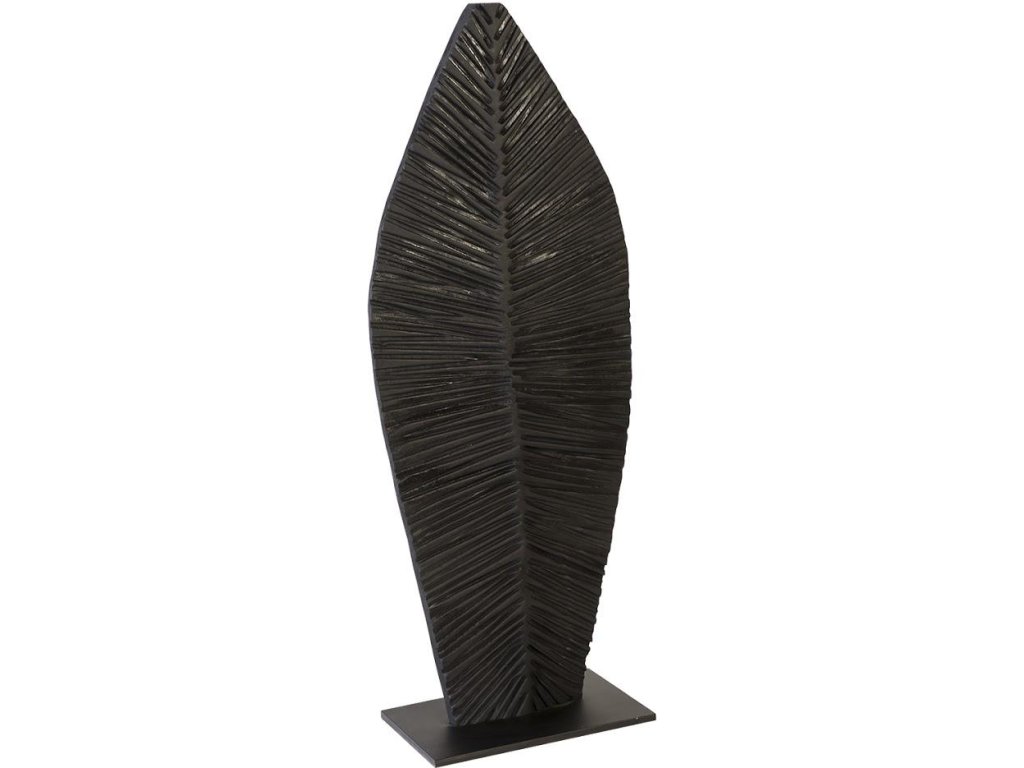 Carved Leaf on Stand, Burnt, SM - main image