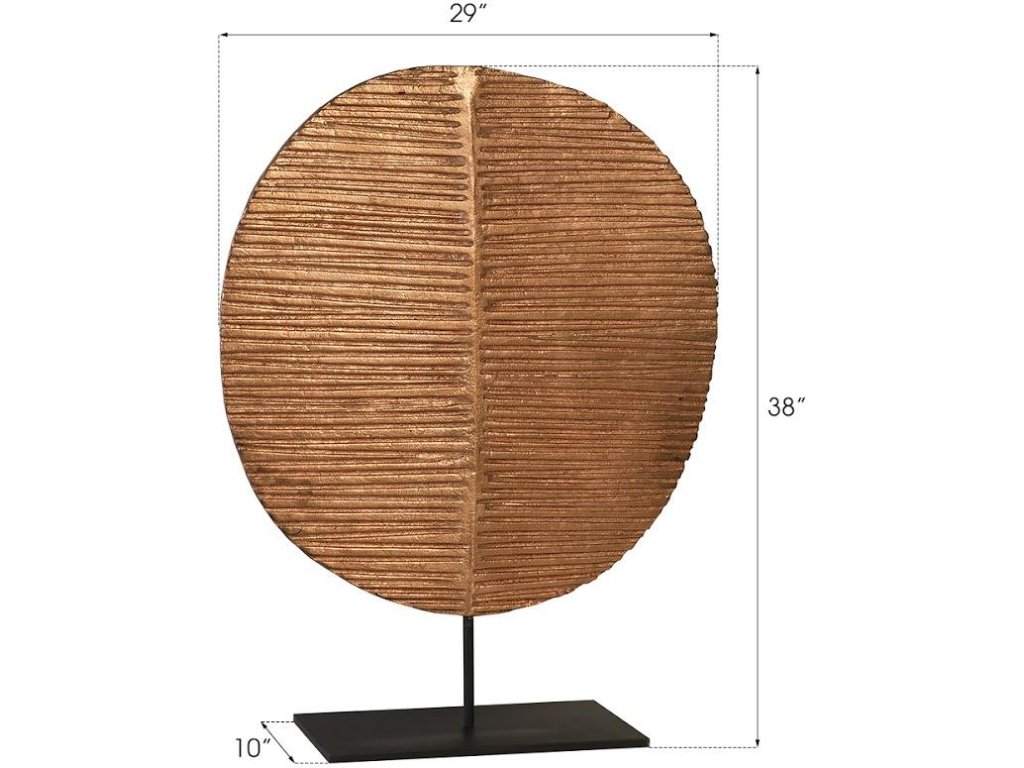 Carved Round Leaf on Metal Stand, LG - image 3