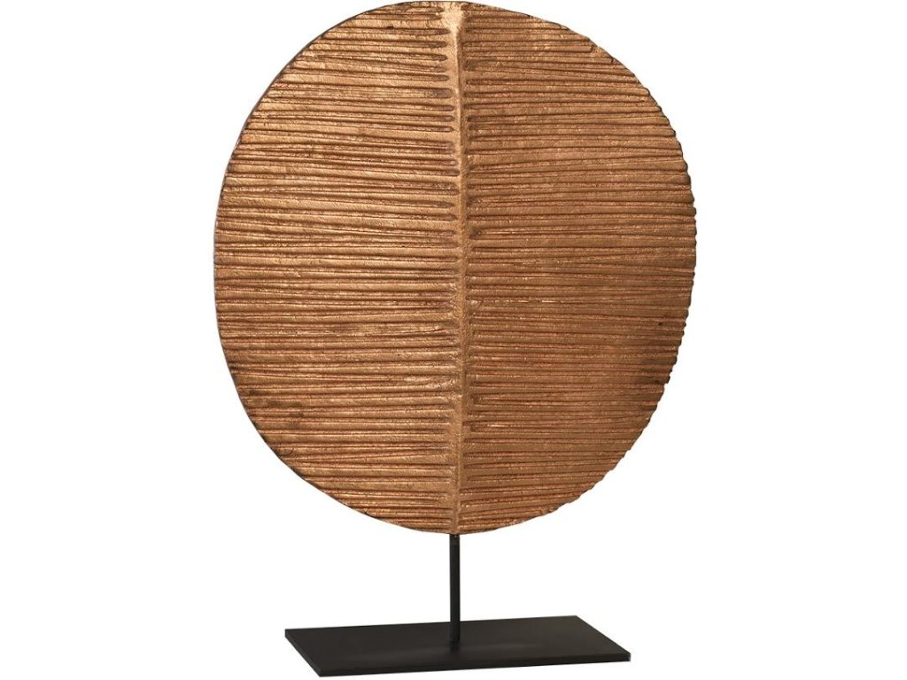 Carved Round Leaf on Metal Stand, LG - main image