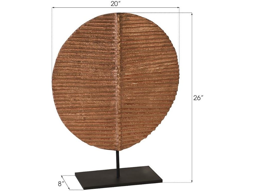 Carved Round Leaf on Metal Stand, SM - image 3