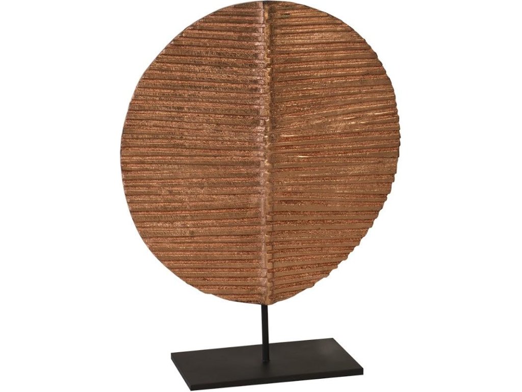 Carved Round Leaf on Metal Stand, SM - main image