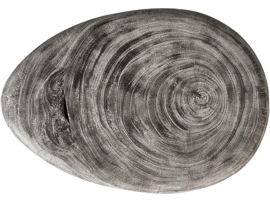 Smoothed Counter Stool, Chamcha Wood, Gray Stone, Oval - image 1