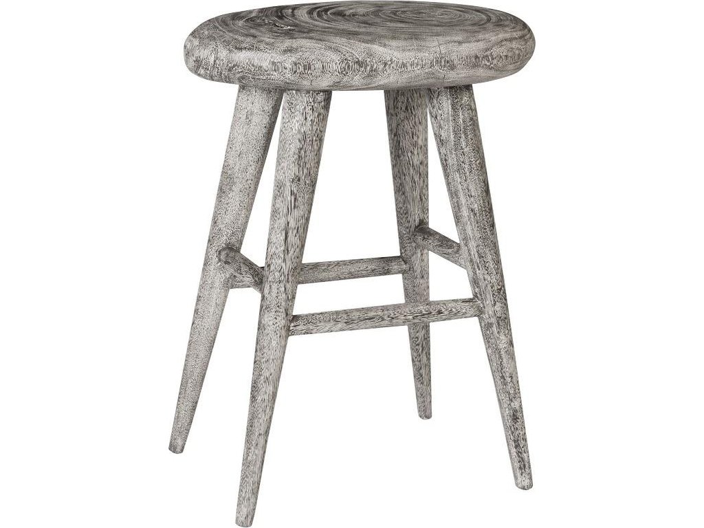 Smoothed Counter Stool, Chamcha Wood, Gray Stone, Oval - main image