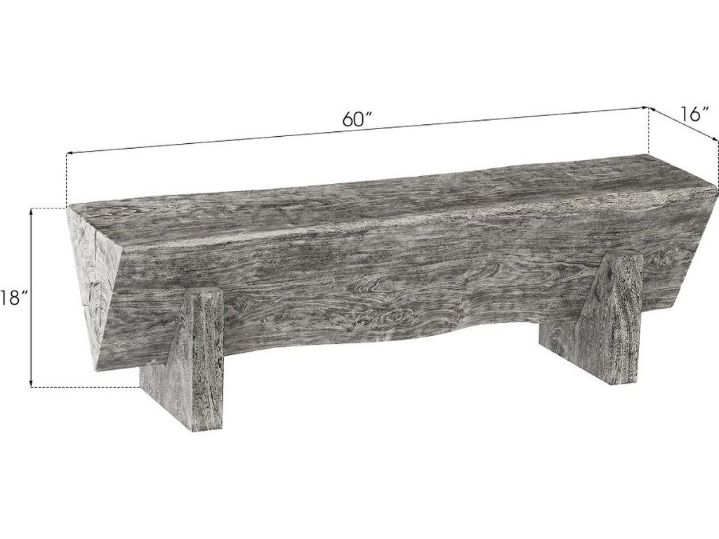 Triangle Bench, Gray Stone - image 4