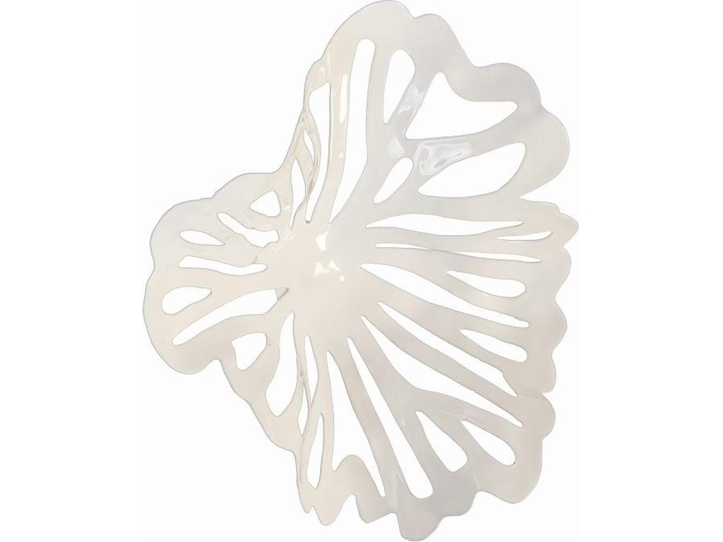 Flower Wall Art, Mini, White, Metal - image 1