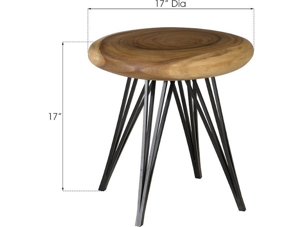 String Stool on Black Metal Legs, Natural - image 3