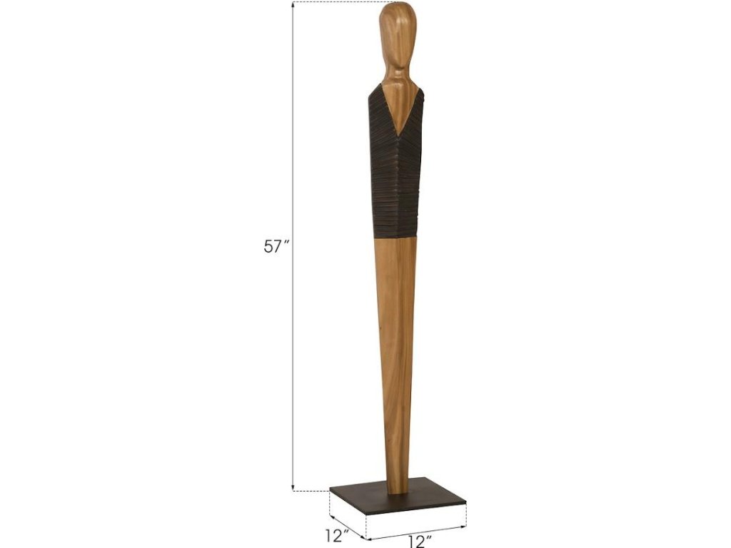 Vested Male Sculpture, Small, Chamcha, Natural, Black, Copper - image 4
