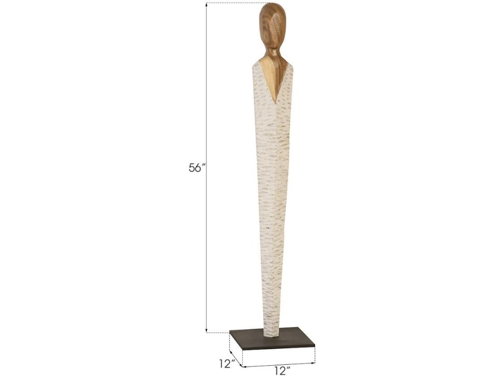 Vested Female Sculpture, Small, Chamcha, Natural, White, Gold - image 4