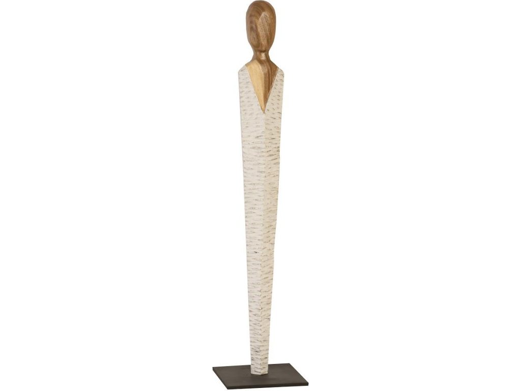 Vested Female Sculpture, Small, Chamcha, Natural, White, Gold - main image