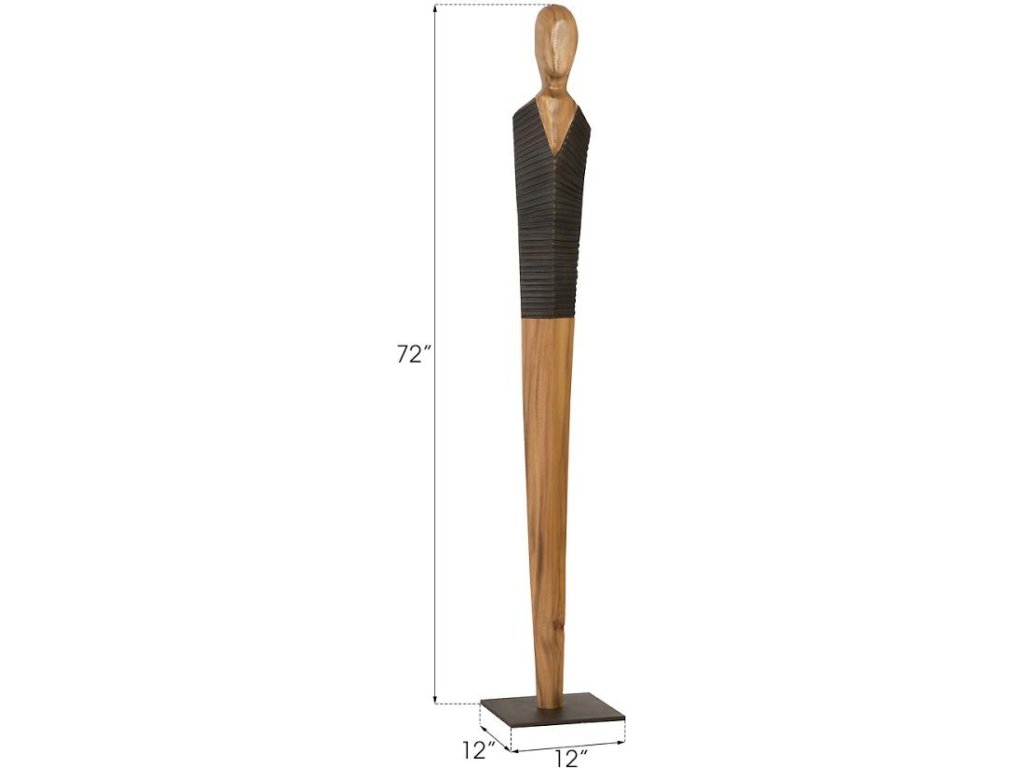Vested Male Sculpture, Large, Chamcha, Natural, Black, Copper - image 4